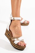 SANDALE AURIU ALB PIELE NATURALA 7S77202