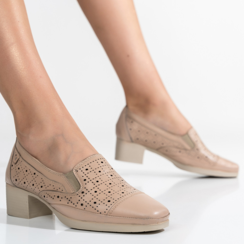PANTOFI NUDE PIELE NATURALA 0LCY03E0