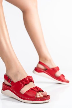 SANDALE ROSII PIELE NATURALA 1S77053