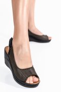 SANDALE NEGRE PIELE NATURALA 1S77005