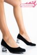 Pantofi negri toc snk piele naturala intoarsa 1pc500