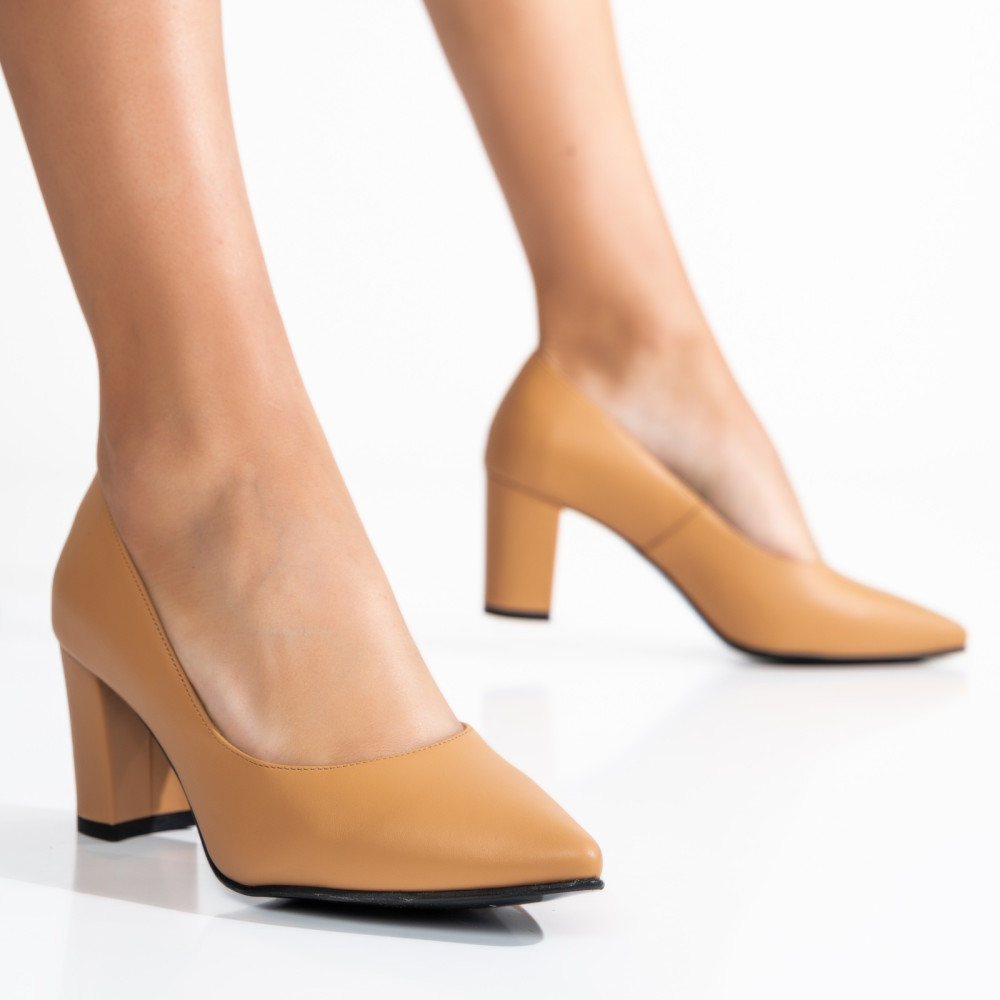 PANTOFI CAMEL PIELE NATURALA 1PC699