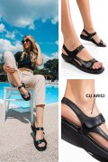 SANDALE NEGRE PIELE NATURALA 6S77874