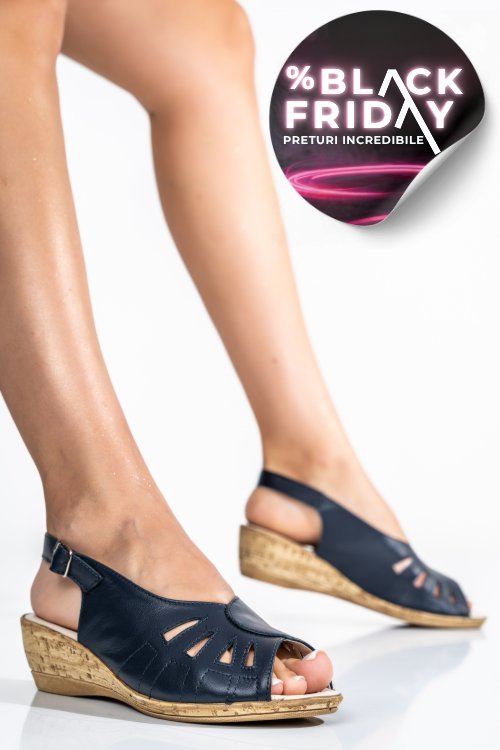 Sandale bleumarin piele naturala ipcngrid