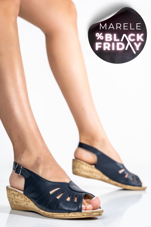 Sandale bleumarin piele naturala ipcngrid