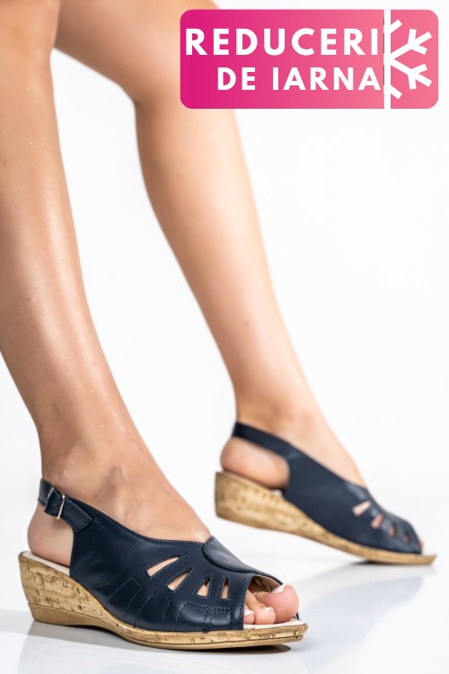 Sandale bleumarin piele naturala ipcngrid