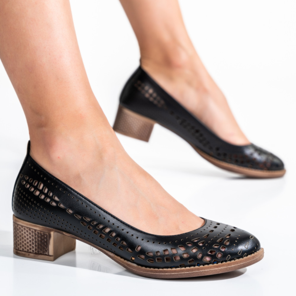 PANTOFI NEGRI PIELE NATURALA APCK4000