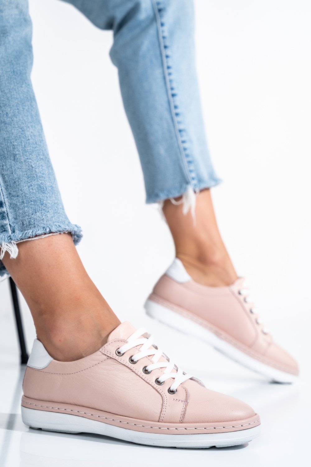 PANTOFI SPORT ROZ PIELE NATURALA ASPKD002