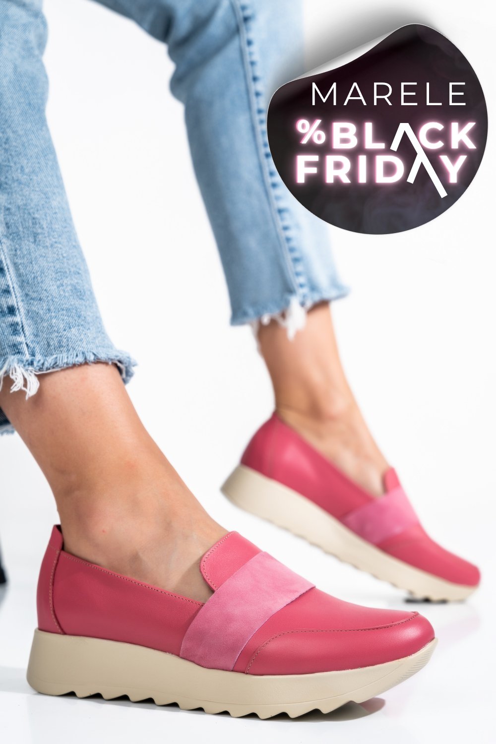 MOCASINI ROZ PIELE NATURALA 2PC022-A