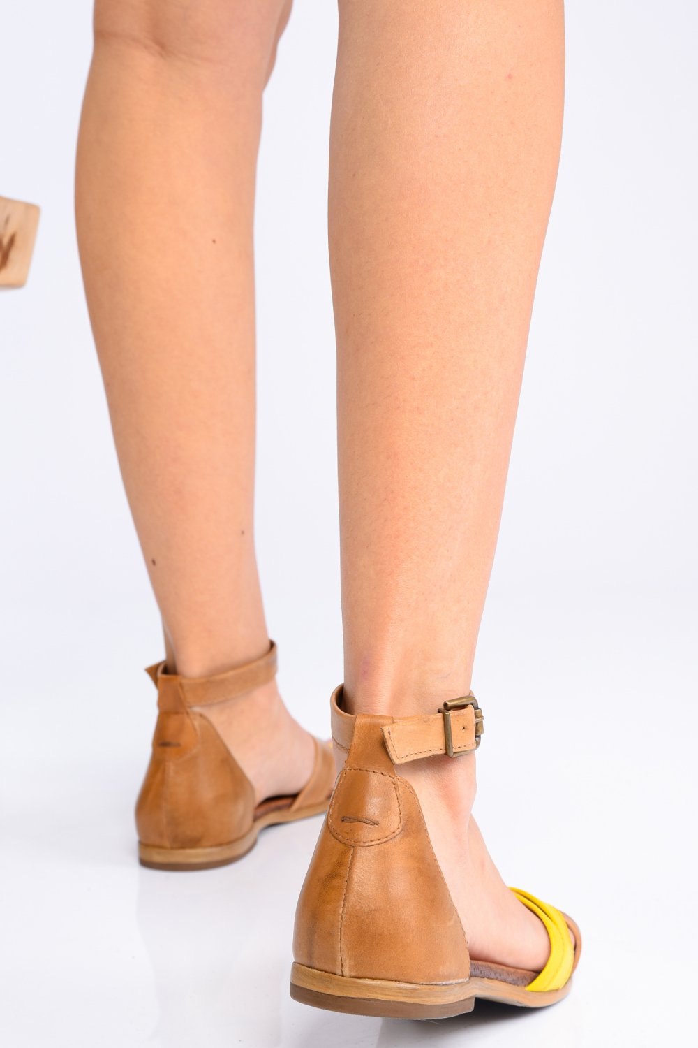 SANDALE MARO GALBEN PIELE NATURALA 4S77547