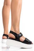 SANDALE NEGRE PIELE NATURALA IS77L01526A