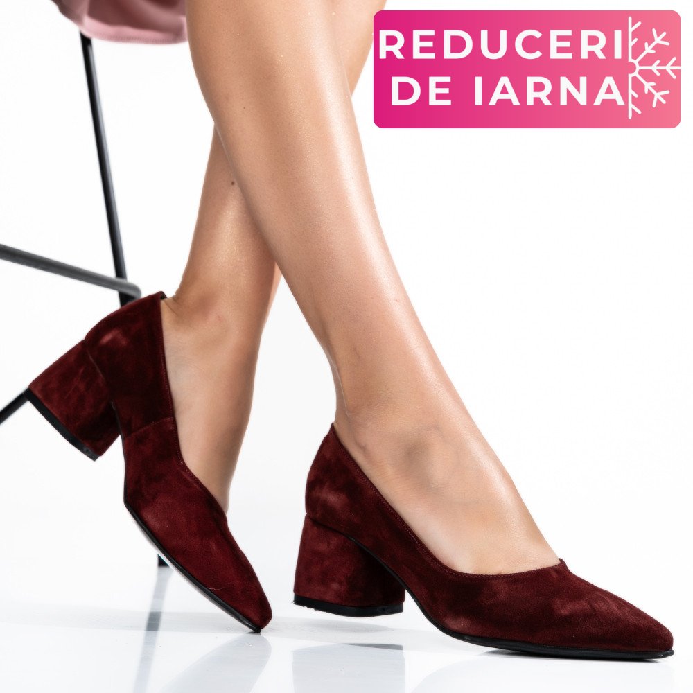 PANTOFI BORDO PIELE NATURALA INTOARSA 1PC450