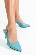 PANTOFI ALBASTRI PIELE NATURALA 1PC444B