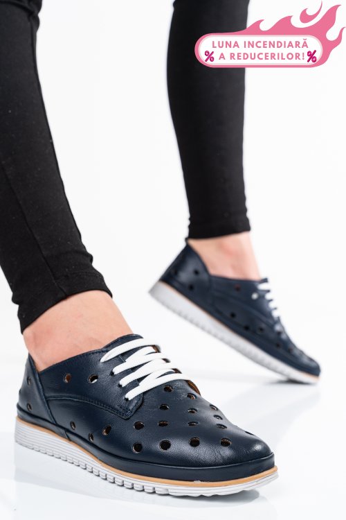 Pantofi bleumarin piele naturala 5s7764