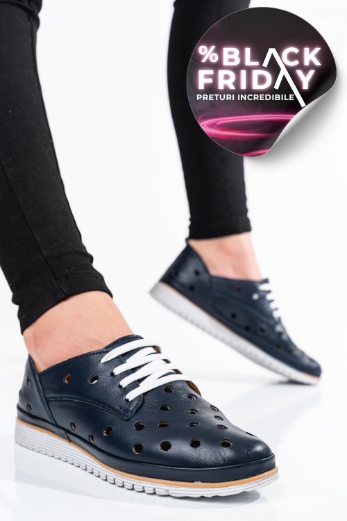 Pantofi bleumarin piele naturala 5s7764