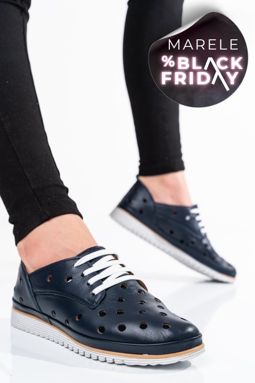 Pantofi bleumarin piele naturala 5s7764