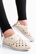 PANTOFI BEJ PIELE NATURALA 5S7764