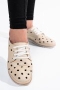 PANTOFI BEJ PIELE NATURALA 5S7764