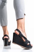 SANDALE NEGRE PIELE NATURALA 1S77642