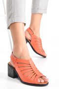 SANDALE PORTOCALII PIELE NATURALA 1S77007