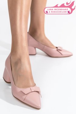 PANTOFI ROZ PIELE NATURALA 1PC455