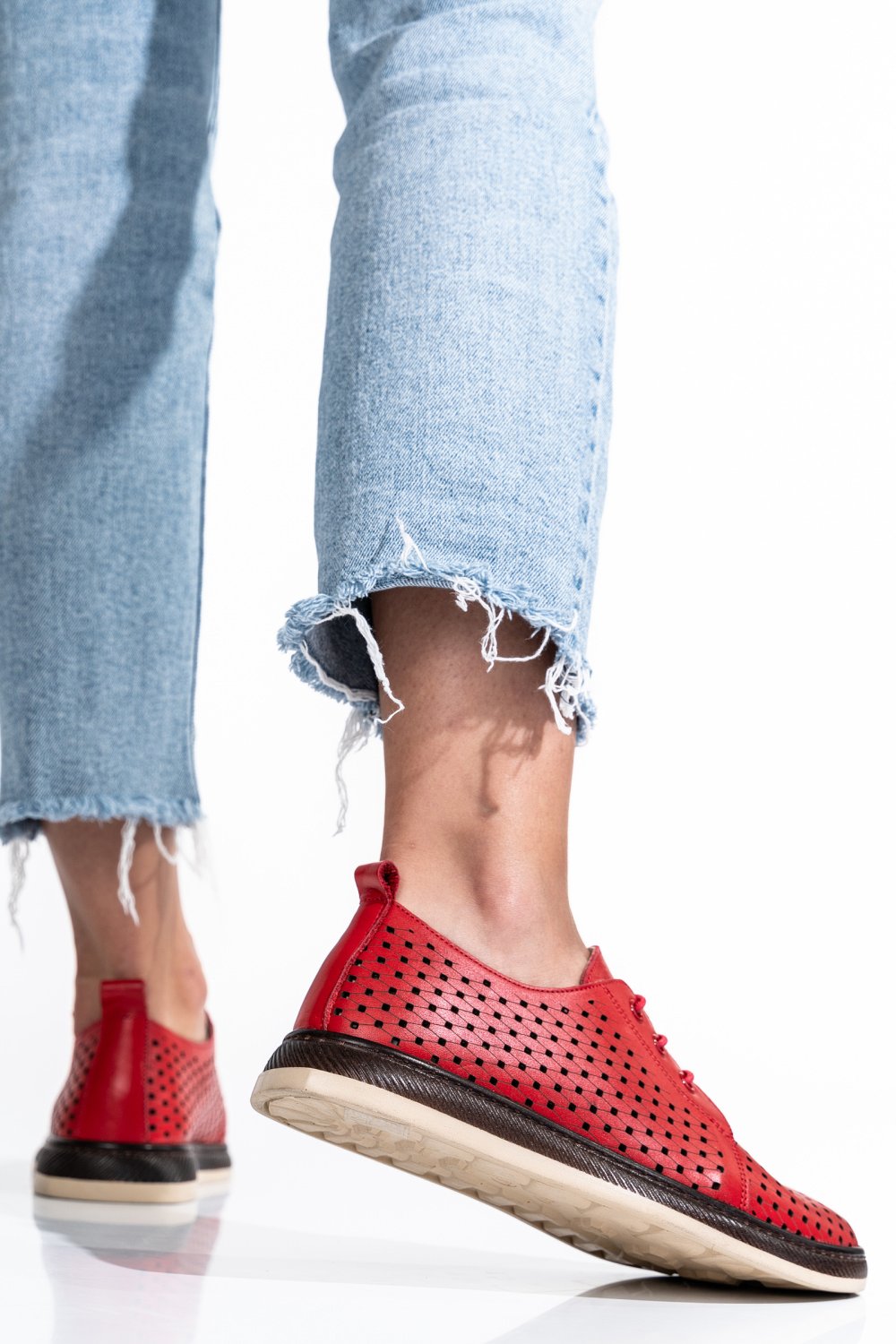 PANTOFI ROSII PIELE NATURALA APCK660
