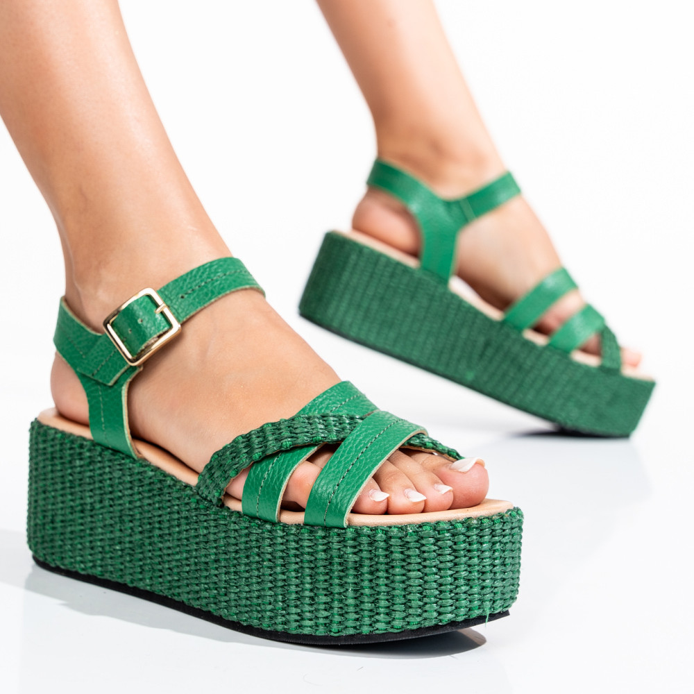 SANDALE VERZI PIELE NATURALA NS77R3PAT