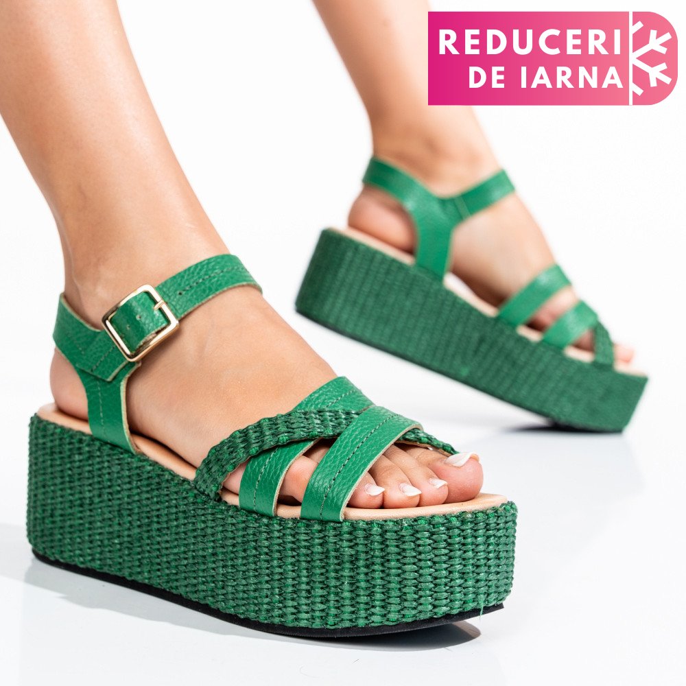 SANDALE VERZI PIELE NATURALA NS77R3PAT