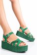 Sandale verzi piele naturala ns77r3pat
