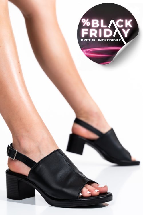 Sandale negre piele naturala ms77ariella