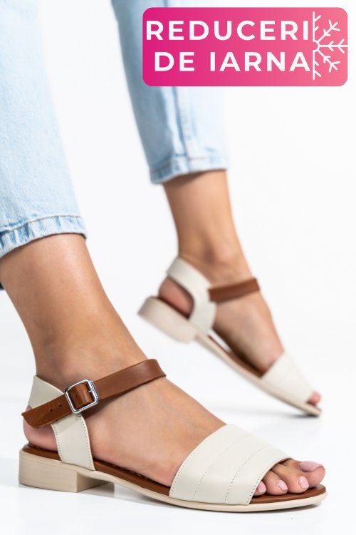 Sandale bej maro piele naturala 5s7750