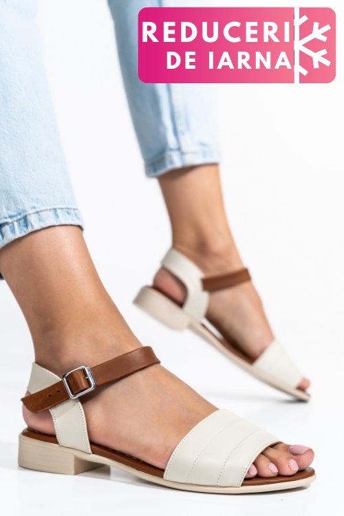 Sandale bej maro piele naturala 5s7750