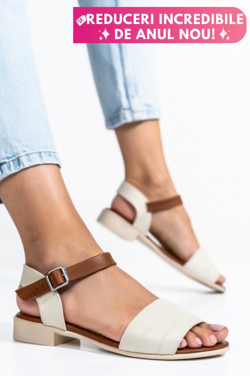 Sandale bej maro piele naturala 5s7750