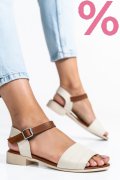 SANDALE BEJ MARO PIELE NATURALA 5S7750
