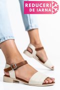 SANDALE BEJ MARO PIELE NATURALA 5S7750