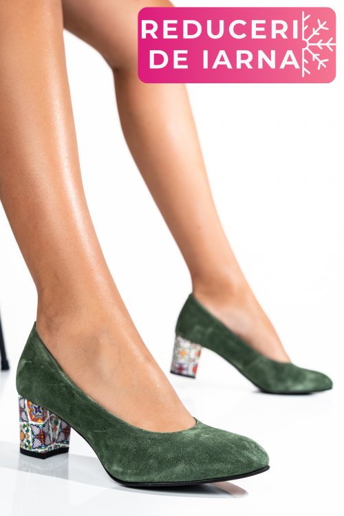 Pantofi verzi piele naturala 1pc507