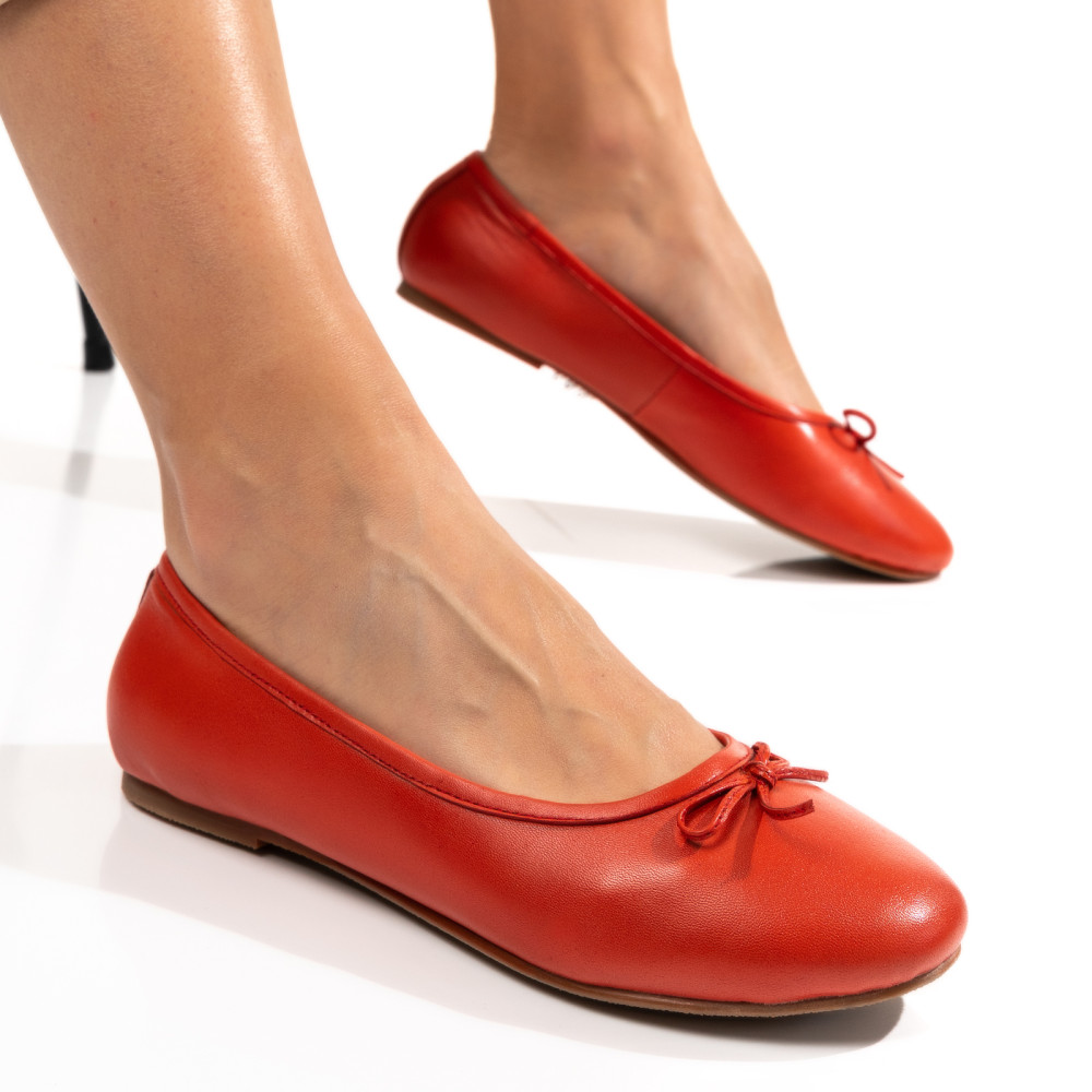 BALERINI ROSII PIELE NATURALA 9S77237