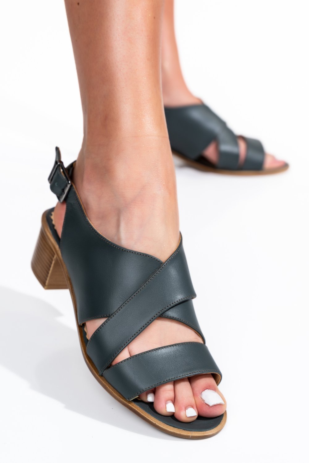 SANDALE ALBASTRE PIELE NATURALA 2S77100