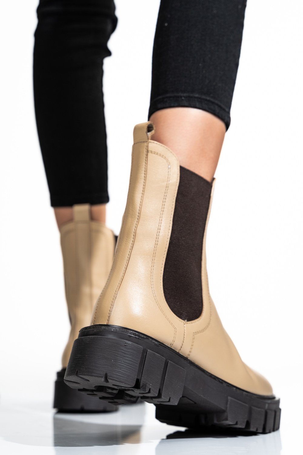 GHETE DAMA DE IARNA PIELE NATURALA BEJ 8S77568