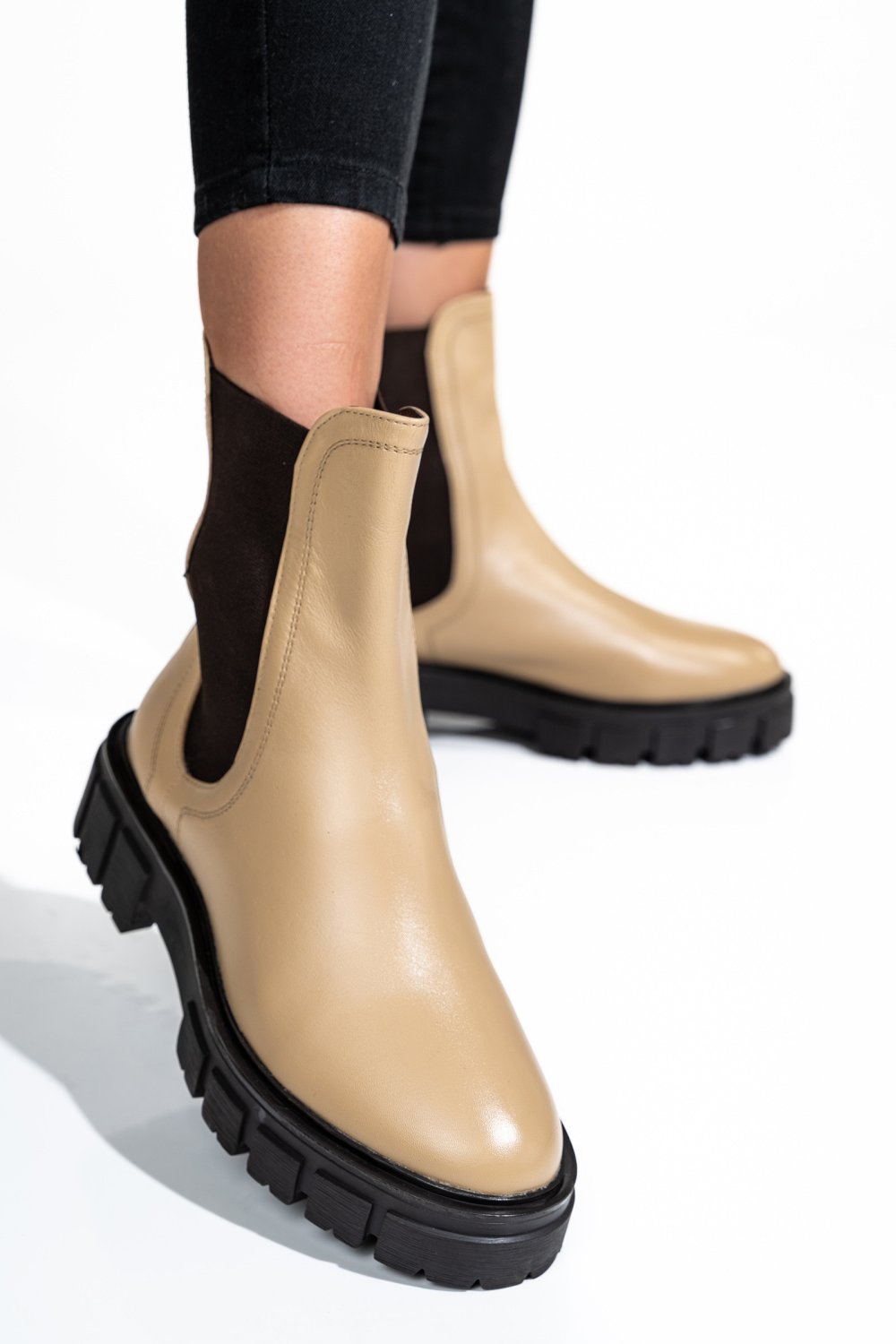 GHETE DAMA DE IARNA PIELE NATURALA BEJ 8S77568
