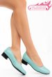 Pantofi dama piele naturala turqoise toc mic 2s77040
