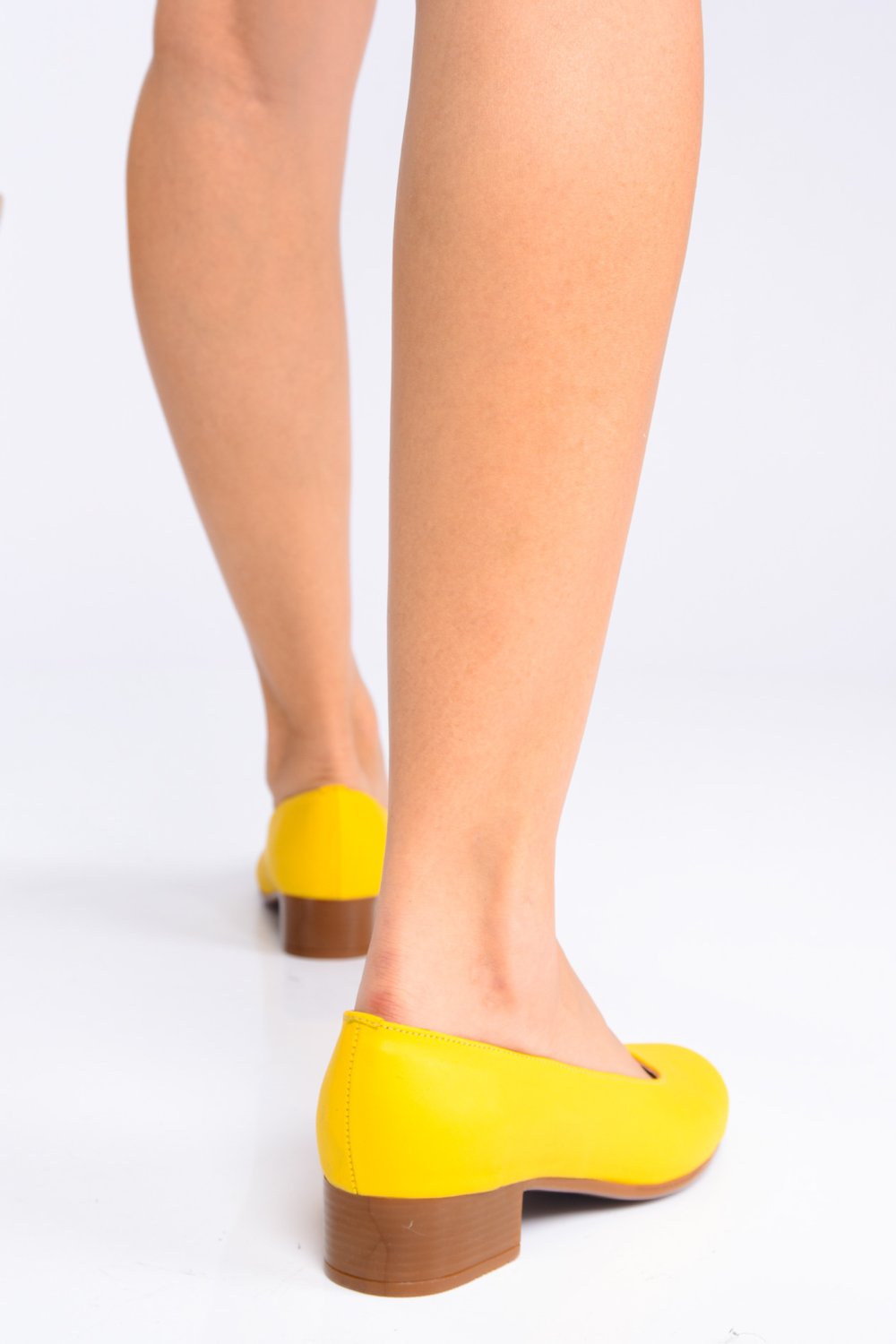 PANTOFI DAMA PIELE NATURALA GALBENI TALPA MARO TOC MIC 2S77040