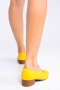PANTOFI DAMA PIELE NATURALA GALBENI TALPA MARO TOC MIC 2S77040