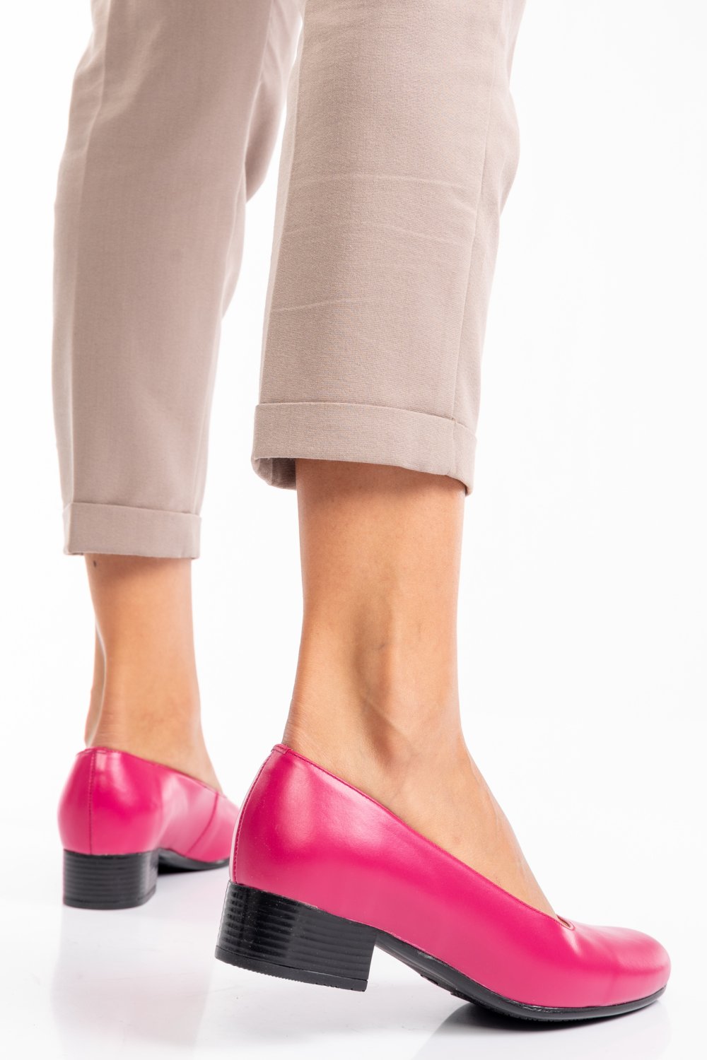 PANTOFI DAMA PIELE NATURALA FUCHSIA TOC MIC 2S77040