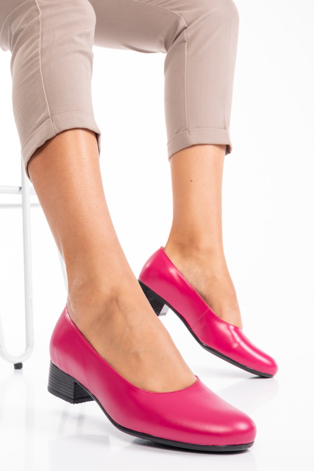 PANTOFI DAMA PIELE NATURALA FUCHSIA TOC MIC 2S77040