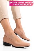 PANTOFI DAMA PIELE NATURALA NUDE TOC MIC 2S77040