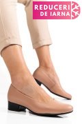 PANTOFI DAMA PIELE NATURALA NUDE TOC MIC 2S77040