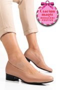 PANTOFI DAMA PIELE NATURALA NUDE TOC MIC 2S77040