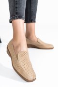 PANTOFI BEJ PIELE NATURALA LS77OLA1