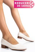 PANTOFI DAMA PIELE NATURALA BEJ TOC MIC 2S77040B